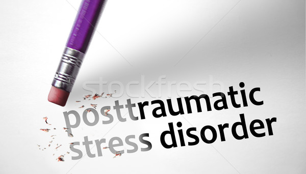 Eraser deleting the concept Posttraumatic Stress Disorder PTSD  Stock photo © klublu