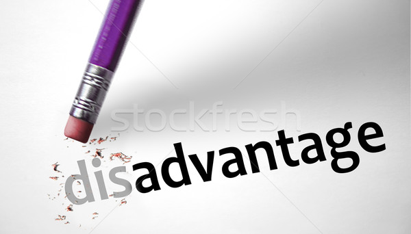 Eraser changing the word Disadvantage for Advantage  Stock photo © klublu