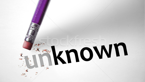 Eraser changing the word Unknown for Known  Stock photo © klublu