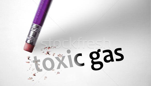 Eraser deleting the concept Toxic Gas  Stock photo © klublu