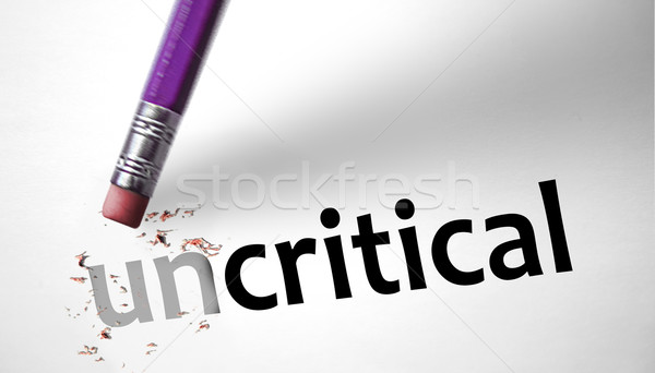 Eraser changing the word Uncritical for Critical  Stock photo © klublu
