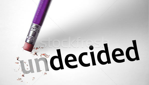 Eraser changing the word Undecided for Decided  Stock photo © klublu