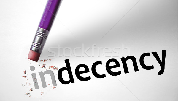 Radír szó meztelen meztelen ceruza őrült Stock fotó © klublu
