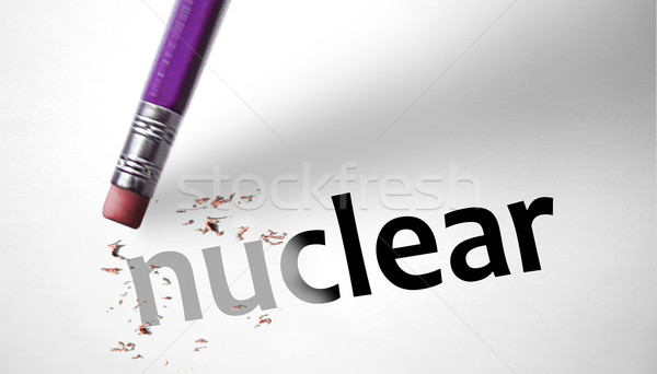 Eraser deleting the word Nuclear  Stock photo © klublu