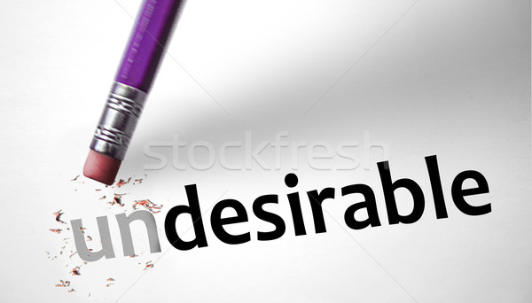 Stock photo: Eraser changing the word Undesirable for Desirable 