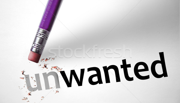 Eraser changing the word Unwanted for Wanted  Stock photo © klublu