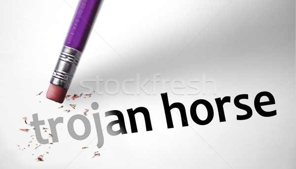 Eraser deleting the concept Trojan Horse  Stock photo © klublu