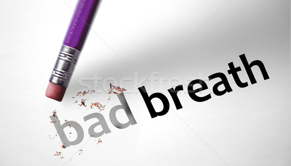 Eraser deleting the words Bad Breath  Stock photo © klublu