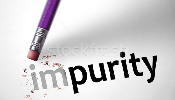 Eraser changing the word Impurity for Purity  Stock photo © klublu