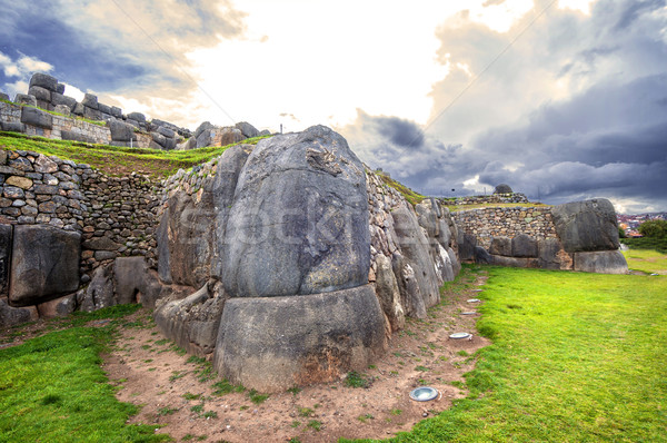 Walls of Sacsayhuaman Fortress, in Cusco, Peru  Stock photo © klublu