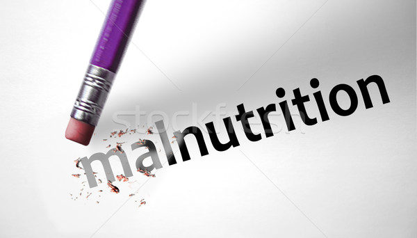 Eraser deleting the word Malnutrition  Stock photo © klublu