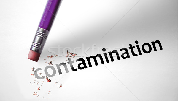 Eraser deleting the word Contamination  Stock photo © klublu