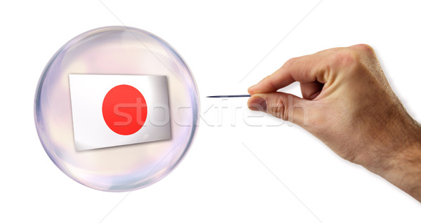 Japanese economic Bubble about to explode by a needle  Stock photo © klublu