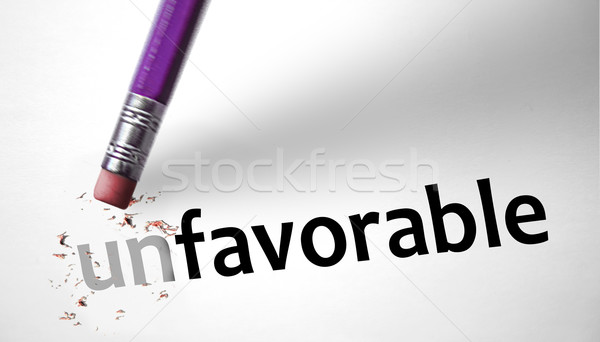 Eraser changing the word Unfavorable for Favorable  Stock photo © klublu