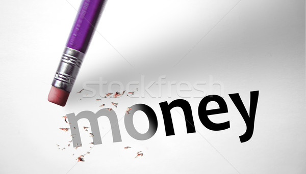 Eraser deleting the word Money Stock photo © klublu