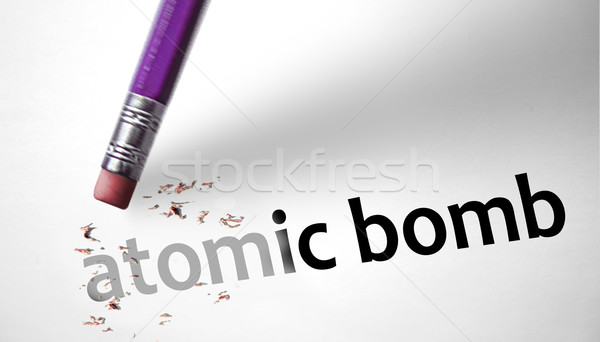 Silgi atom bomba kâğıt tabanca ölüm Stok fotoğraf © klublu