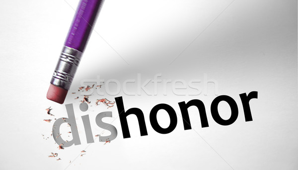 Eraser changing the word Dishonor for Honor  Stock photo © klublu