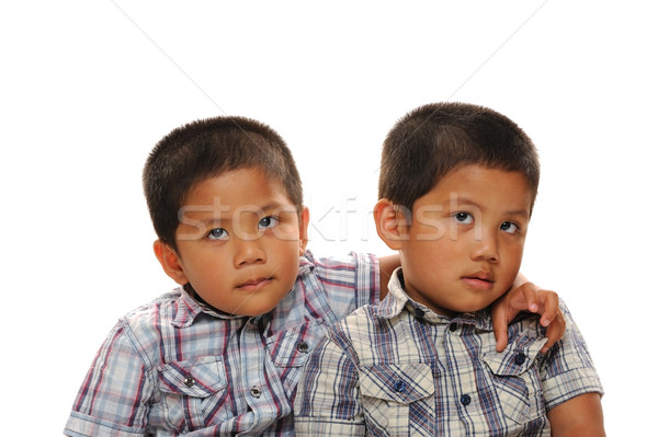 Iker fiútestvérek ázsiai egy külső huncut Stock fotó © KMWPhotography