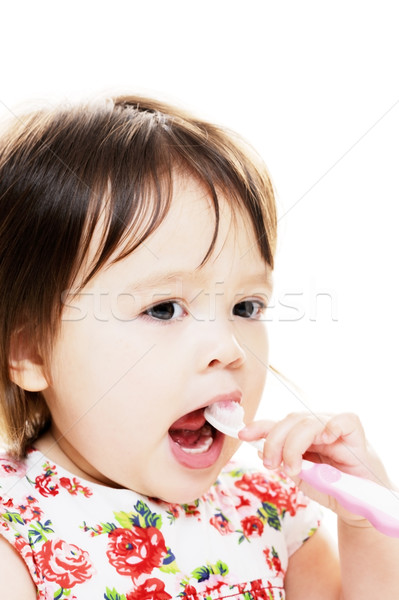 Criança dentes little girl bebê boca Foto stock © KMWPhotography