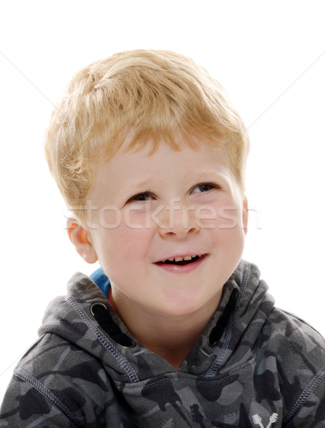Nevet szőke fiú portré boldog fiatal Stock fotó © KMWPhotography