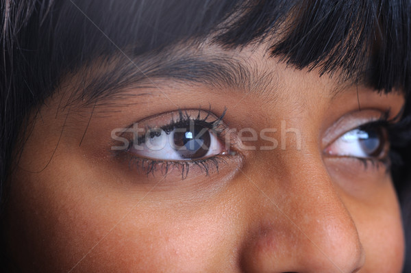 Asian ogen vrouwelijke indian meisje Stockfoto © KMWPhotography