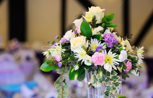 Flores tabela recepção de casamento Foto stock © KMWPhotography