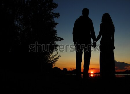 Silhouette Paar Liebe Sonnenuntergang Frau Strand Stock Foto C Kostia Gerashchenko Koca777 Stockfresh