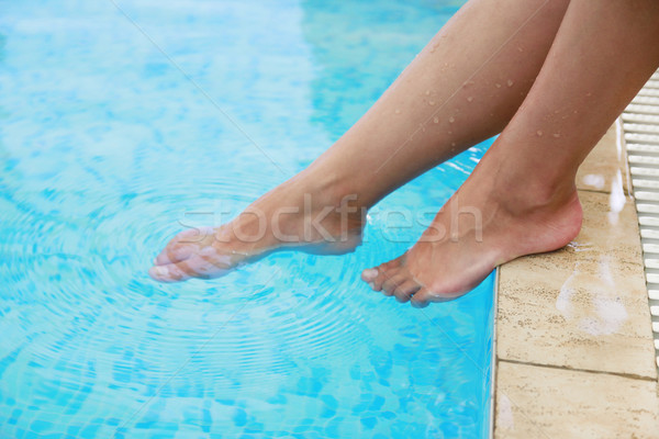 女 腿 水 水池 時尚 太陽 商業照片 © koca777