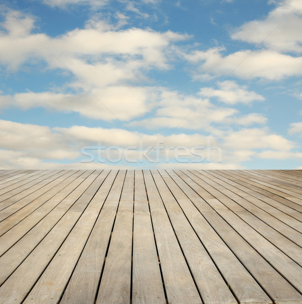 Stade bois naturelles ciel plage eau [[stock_photo]] © koca777