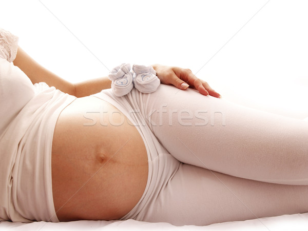 Terhes nő fehér nő család kéz egészség Stock fotó © koca777