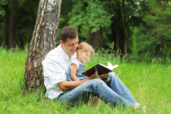 father and daughter reads the Bible Stock photo © koca777