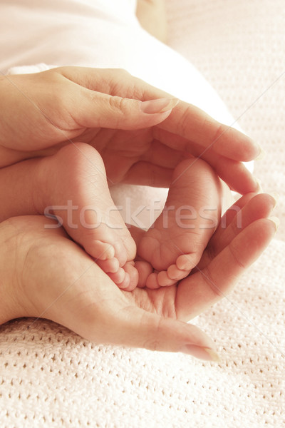 a foot one cute little newborn baby Stock photo © koca777
