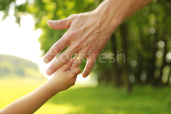 [[stock_photo]]: Main · parent · enfant · nature · bébé · amour