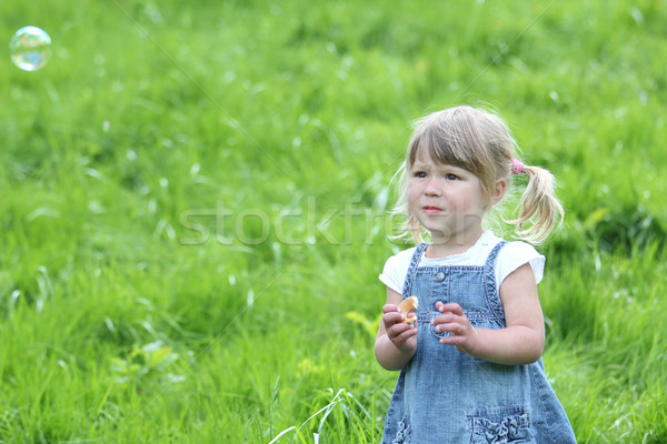 little girl with soap bubbles Stock photo © koca777