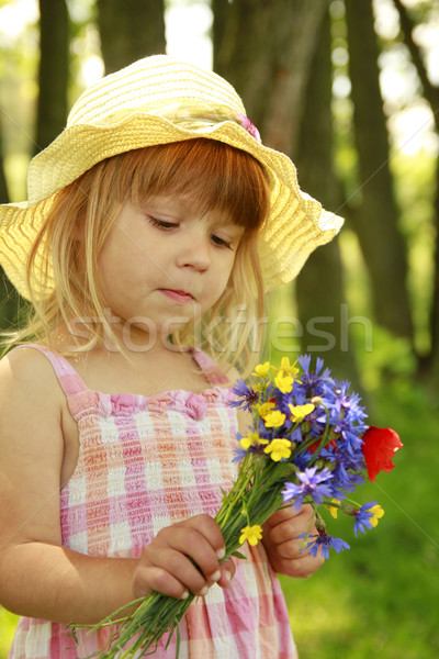 Stock photo: beautiful little girl on nature