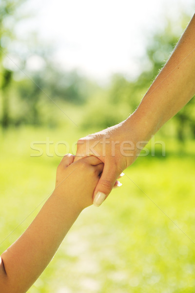 Padres mano pequeño nino familia seguridad Foto stock © koca777