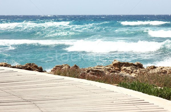 Plage ciel eau homme soleil mer [[stock_photo]] © koca777