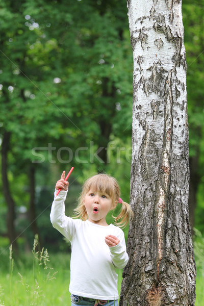 Petite fille nature belle arbre famille fille [[stock_photo]] © koca777