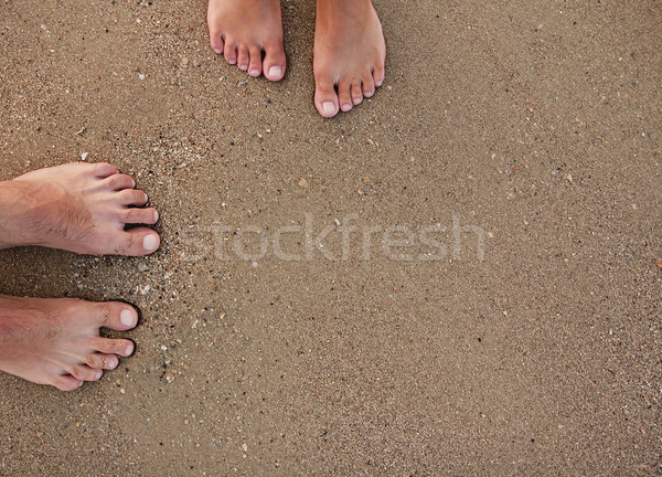 footprints of a loving couple in the sand on the seashore Stock photo © koca777