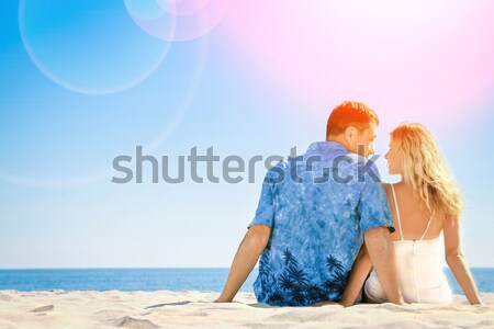 Paar liefde wal zee hemel zon Stockfoto © koca777