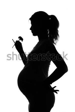 Silhouette femme enceinte blanche femme main amour [[stock_photo]] © koca777