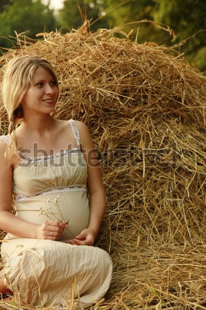 Femme enceinte nature femme herbe homme santé [[stock_photo]] © koca777