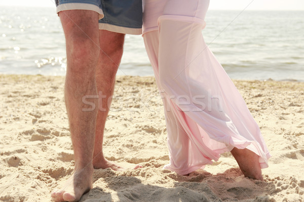 Enceintes couple amour pieds plage femme [[stock_photo]] © koca777