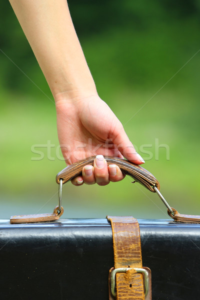 hand young woman with a suitcase Stock photo © koca777