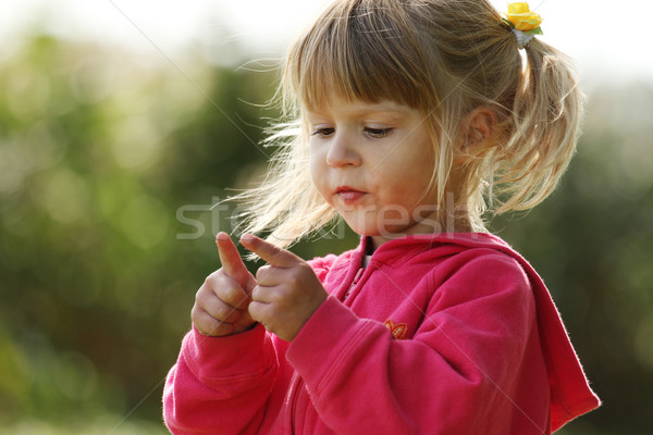 Belle petite fille jouer nature famille bébé [[stock_photo]] © koca777