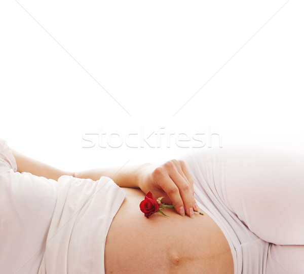 孕婦 白 女子 手 愛 婦女 商業照片 © koca777