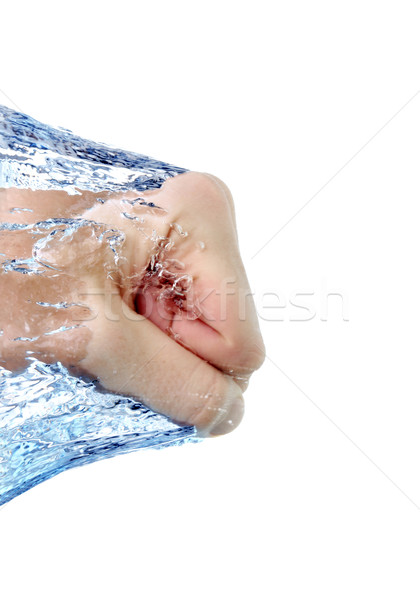 Pięść wody mężczyzna biały strony człowiek Zdjęcia stock © kokimk