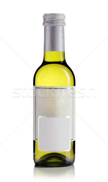 Bouteille de vin blanc vide étiquette isolé blanche vin [[stock_photo]] © kokimk