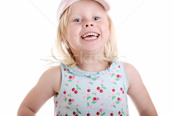 Dziewczynka skoki cute biały dance szczęśliwy Zdjęcia stock © kokimk