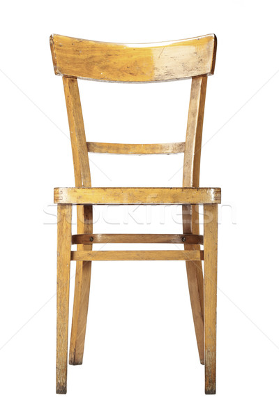 Ahşap sandalye boş eski moda yalıtılmış beyaz ahşap Stok fotoğraf © kokimk